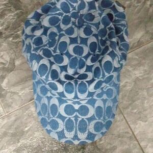 Coach Blue Signature Pattern Baseball Cap